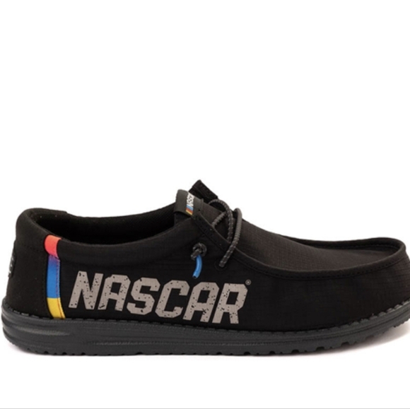 Mens HEYDUDE x Nascar® Wally Slip-On Casual Shoe - Black - Picture 8 of 8